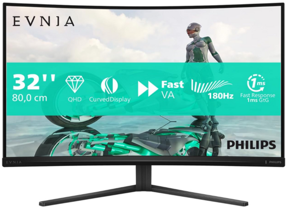 Монiтор 31.5" Philips Evnia 32M2C3500L/00 Black | Зображення 1