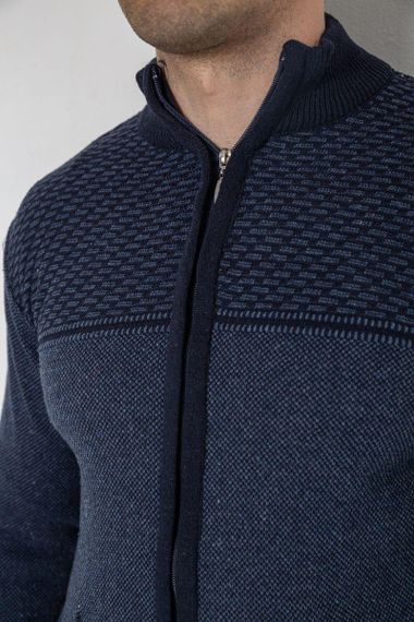 Кофта чоловіча на блискавці з кишенями, колір синій, 161R1009 | Зображення 4
