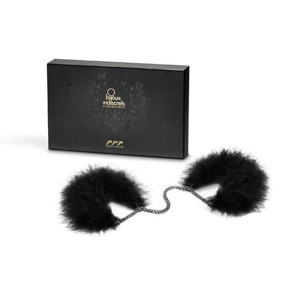 Пухнасті наручники Bijoux Indiscrets Za za zu - feahter handcuffs, пір'яні, подарункова упаковка Sex Aura | Зображення 3