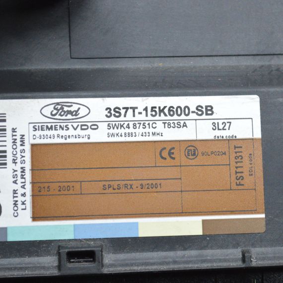 Блок комфорту Ford Mondeo III 2007-2007 модуль управління комфортом Форд Мондео 3 3S7T15K600SB 5WK48751C | Зображення 3