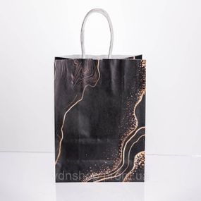 Набор подарочных пакетов из бумаги 12 (шт) картонные красивые пакеты для подарков 15×8×21 (см) Черный HP-10359-22B