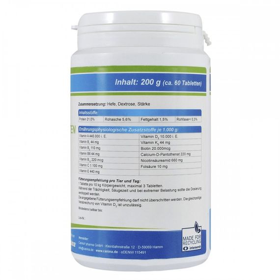 Вітамінний комплекс Canina V25 Vitamintabletten для собак 200 г 60 табл. | Зображення 3