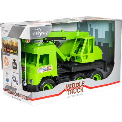 Спецтехника Tigres Авто "Middle truck" кран (св. зеленый) в коробке (39483) | Зображення 1
