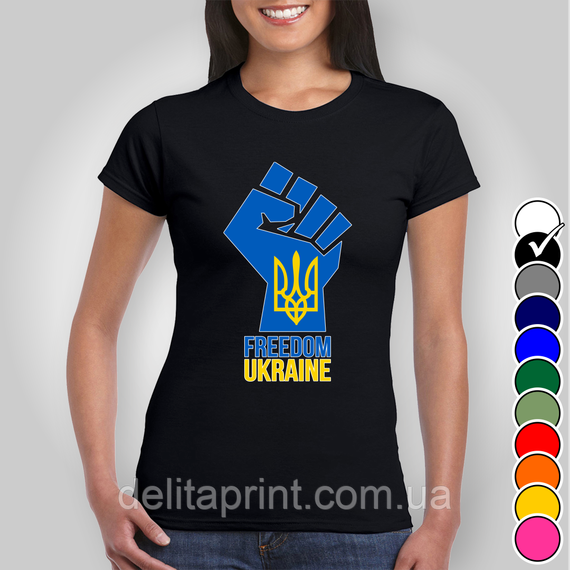 Футболка з принтом "Свободная Украина - Freedom Ukraine" патріотичні