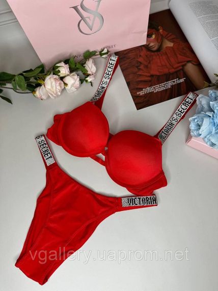 Комплект белья Виктория Сикрет | Женский комплект нижнего белья Victoria’s Secret Rhinestone со стразами XL,