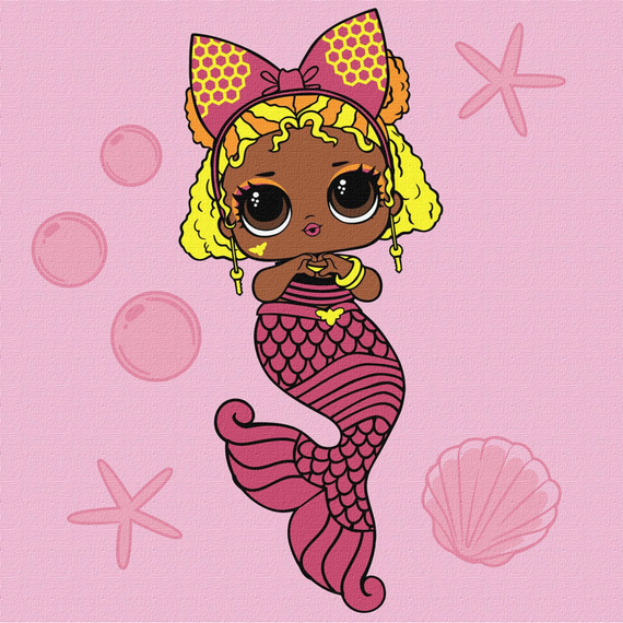 Картина за номерами "L.O.L. Surprise! Mermaids Queen Bee" KHO6265, 40х40 см