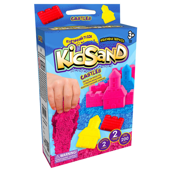 Кинетический песок KidSand KS-05, 200 г в наборе Синие замки