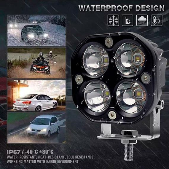 LED фара 40W 4х10W Cree діоди вузький промінь 4000 LM 12-24V | Зображення 6