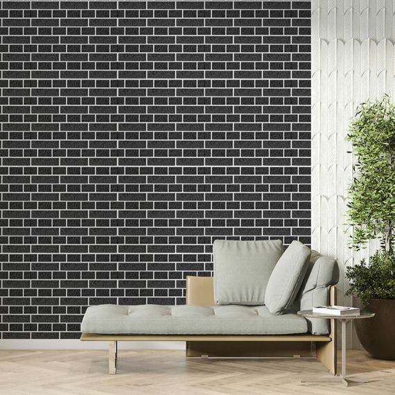 Панель стінова 70*70cm*5mm чорна цегла з білим (D) SW-00001503 | Зображення 5