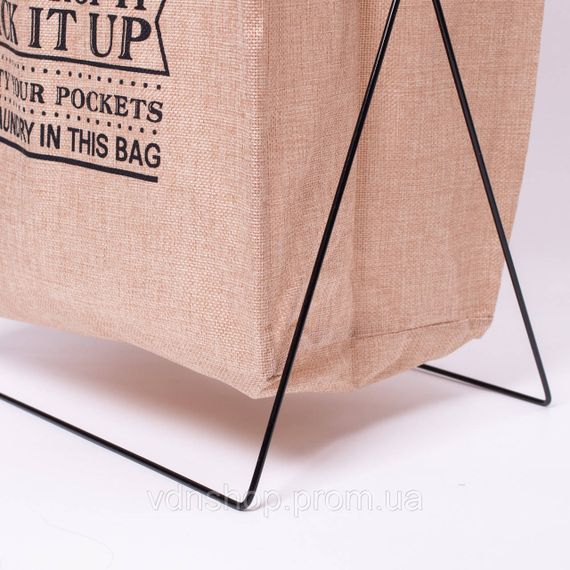 Кошик для білизни на підставці 36×32×52 (см) м'який Бежевий HP-41-11BE | Зображення 6