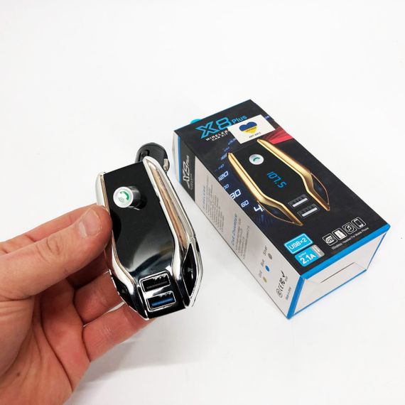 Автомобильный Fm модулятор Bluetooth FM X8 plus, Фм модулятор с флешкой от прикуривателя | Зображення 4