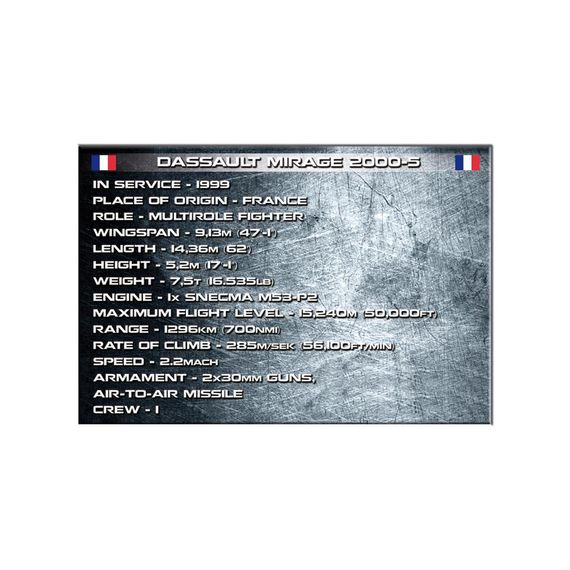 Конструктор Cobi Літак Mirage 2000-5, 400 деталей (COBI-5801) | Зображення 9