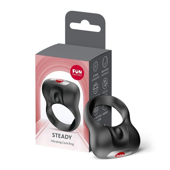 Ерекційне віброкільце Fun Factory Steady Black Sex Aura | Зображення 3
