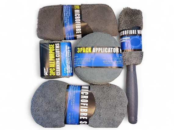 Набір рушників з мікрофібри для миття автомобіля, Набір з 9 предметів для догляду за автомобілем