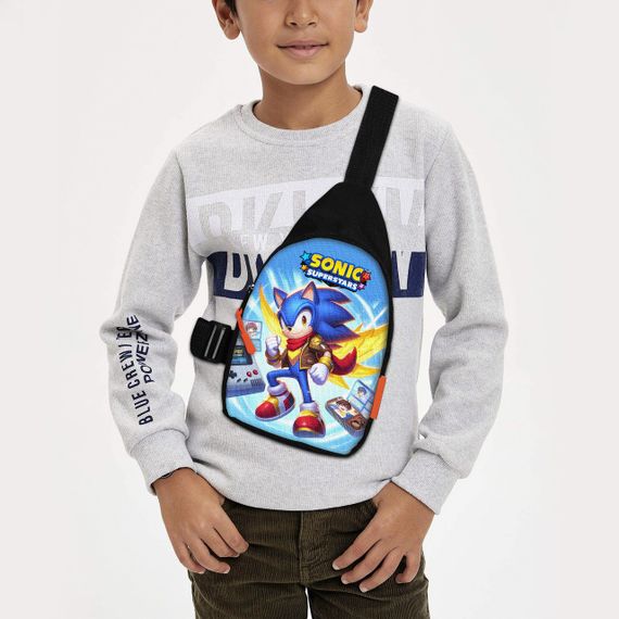 Сумка через плече дитяча Супер Сонік 29х17 см сумка слінг для хлопчика (02202)