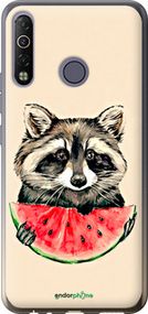 Чохол на Tecno Camon 12 Air CC6 Єнотик з кавуном "4605u-2389-2448"