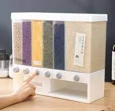 Органайзер на 6 секцій для сипучих продуктів Assorted Grain Rice Bucket диспенсер для круп, дозатор для цукру | Зображення 3