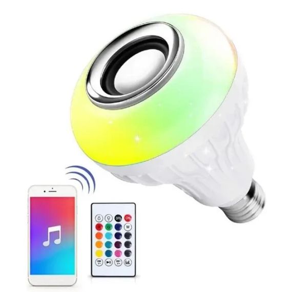 Світлодіодна лампа з Bluetooth колонкою Bulb 12Вт в патрон Е27, RGB світильник з динаміком та пультом PRP | Зображення 1