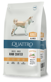 Полнорационный сухой корм для взрослых собак всех пород Quattro All Breed Extra Poultry с мясом птицы, 12 кг