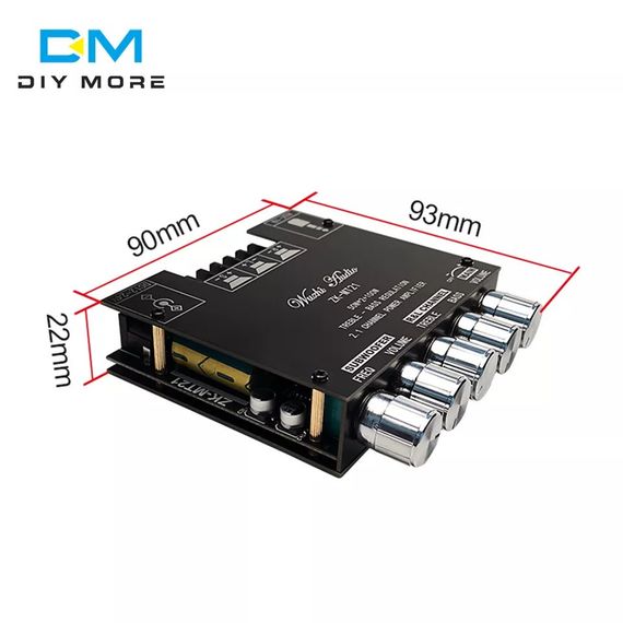 Стерео аудио усилитель 2.1-канальный AMP AUX ZK-MT21 с Bluetooth 5.0 Diymore