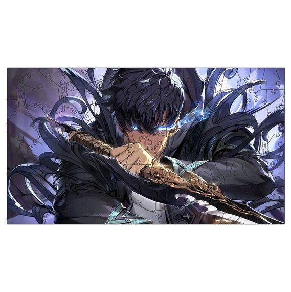 Фигурный пазл из дерева "Solo leveling" PZ008-A3C-AC 180-250 деталей, размер А3,  картонная коробка