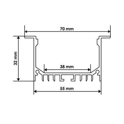 Профіль алюмінієвий BIOM ЛСВ-55 32*55мм анодований, м | Зображення 1