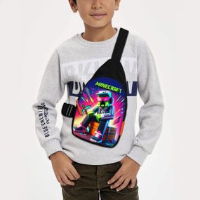 Сумка через плечо детская Minecraft Крипер с киркой 29х17 см сумка слинг для мальчика (02104)