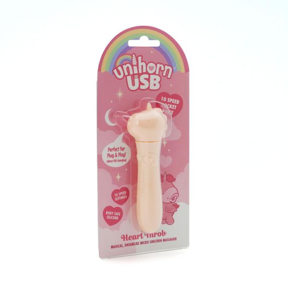 Вібратор-єдиноріжка Unihorn USB Bullet – Heart Throb, віброкуля, USB-зарядка, 10 режимів sexstyle | Зображення 3
