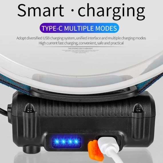 Налобний ліхтар, прожектор COB W678-2 — чорний | Зображення 5