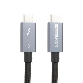 Дата кабель USB-C to USB-C 1.0m Thunderbolt 3 40Gbps, 100W, 20V/ 5A, 4K/ PowerPlant (CA913336) (CA913336)