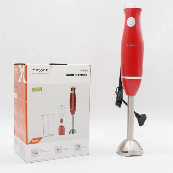 Блендер занурювальний 3в1, 450Вт, TEXET THB-05 / Ручний блендер подрібнювач / Кухонний блендер / Блендер міксер | Зображення 4