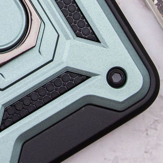 Ударопрочный чехол Camshield Serge Ring для Xiaomi Redmi 10 TPU+PC, Шторка на камеру, Зеленый | Зображення 5