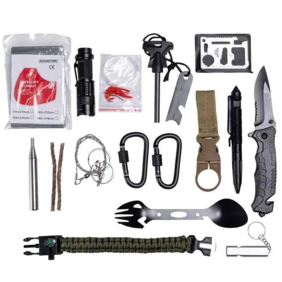 Туристичний набір для виживання в пластиковому чохлі 20х11х5.5 см похідний набір інструментів Lugi HP-D-3 | Зображення 1