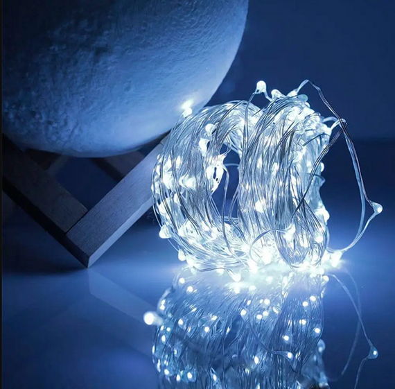 Светодиодная LED Гирлянда Роса на батарейках 3 метра медный провод | Белый Оптом | Зображення 4