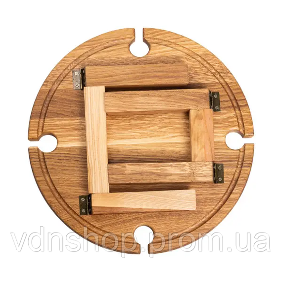 Винный круглый столик из дерева 35х35х18 см на ножках BWR35018S | Зображення 7