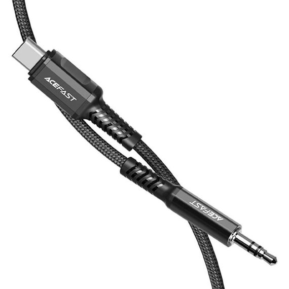 Аудіо кабель Aux Acefast C1-08 (Type-C to AUX 3.5mm) (1m) Black | Зображення 1