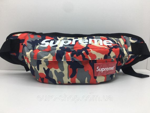 Поясна сумка Supreme Червоний камуфляж сумка на пояс | Зображення 1