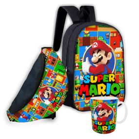 Набор детский Супер Марио рюкзак 36х27см сумка-бананка,кружка с принтом для мальчика (01563)