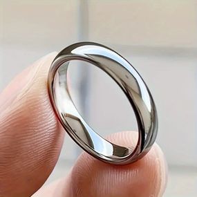 Срібляста обручка з титанової сталі 4 мм Liresmina Jewelry розмір 19