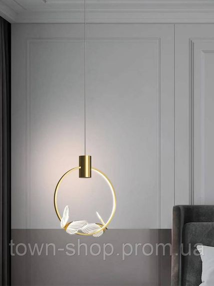Люстра потолочная LED C1201-2-k Золото 45-100х23х33 см. | Зображення 2