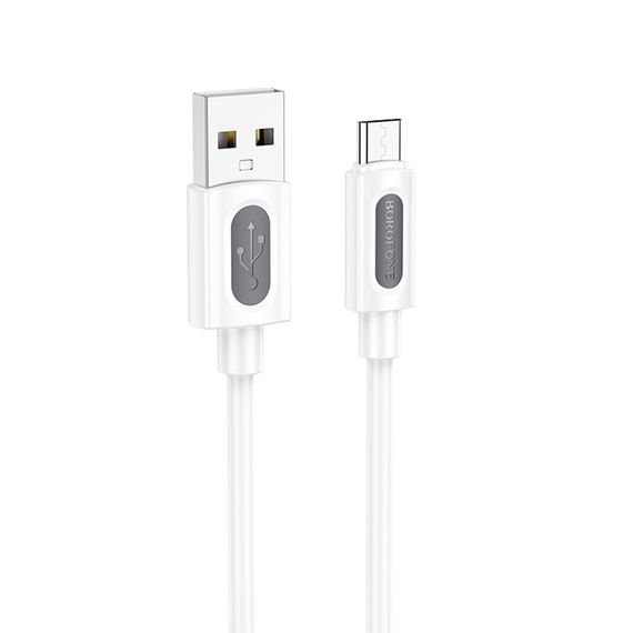 Дата кабель Borofone BX114 Structure USB to MicroUSB 2.4A (1m) White