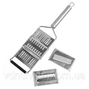 Тертка металева з ручкою 3 насадки 30*7,5см