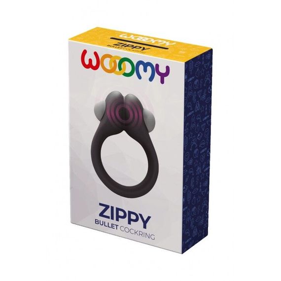 Эрекционное виброкольцо Wooomy Zippy, 1 виброрежим, диаметр 3–4,2 см | Зображення 3
