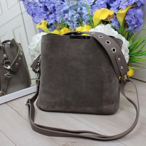 Невелика жіноча замшева сумка Капучино