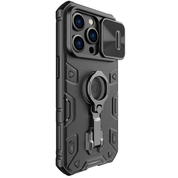 TPU+PC чохол Nillkin CamShield Armor Pro no logo (шторка на камеру) для Apple iPhone 14 Pro (6.1") Чорний | Зображення 3