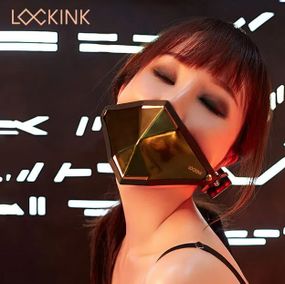 Маска кляп кіберпанк золотиста Lockink