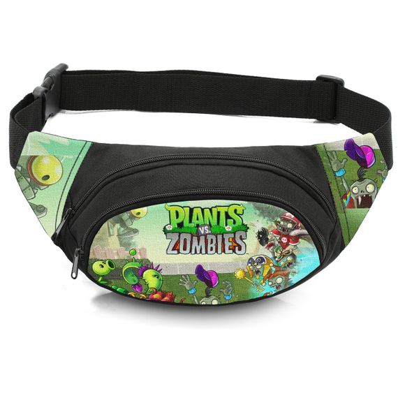 Сумка-бананка детская с принтом Растения против Зомби поясная сумка для мальчика (4589)