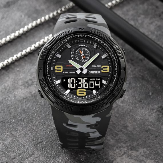 Чоловічий годинник Skmei 1655CMGYBK Camo Grey-Black | Зображення 3