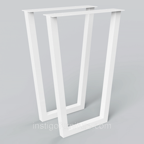 Комплект опор для столу з металу 500×100mm, H=730mm (профільна труба: 40x40mm) Білий