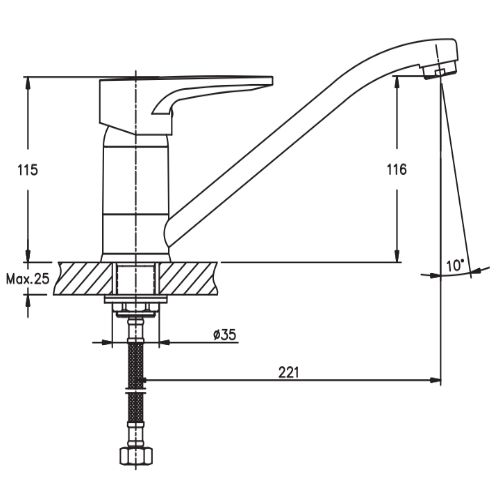 Змішувач для кухні Haiba CEBA 555 HB0034 | Зображення 1